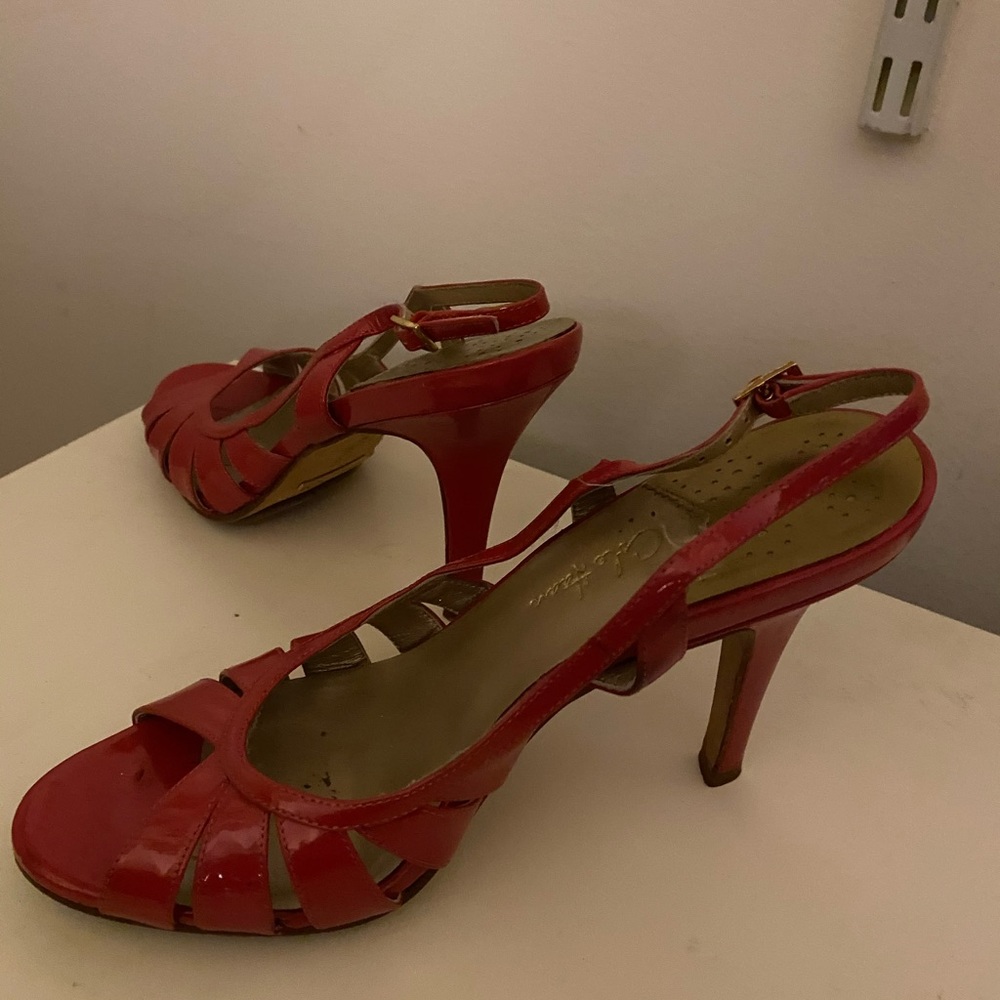 Cole Hahn heels, 3.5 inch high, hot pink